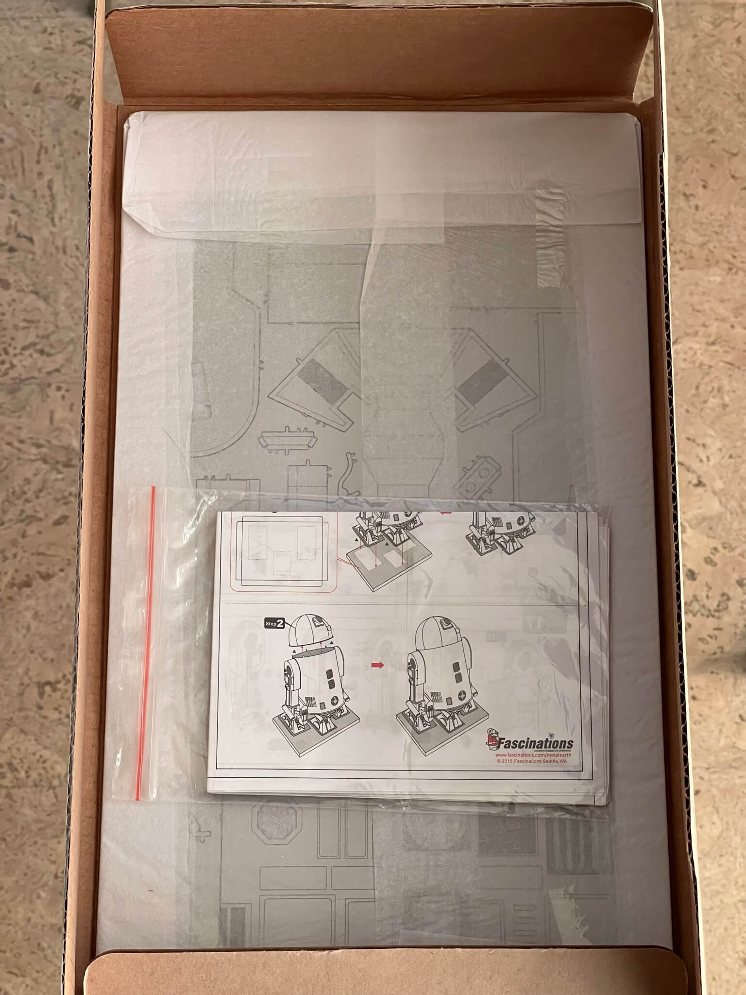 Official Metal Earth Mega R2-D2 Unassembled Opened